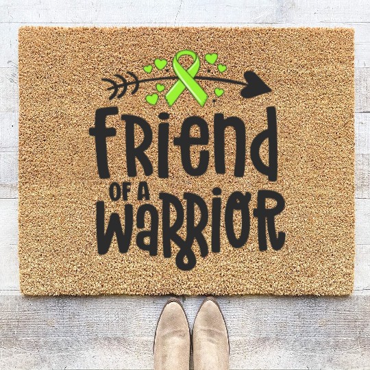 Friend Of A Warrior Lime Green Ribbon Lyme Coir Doormats