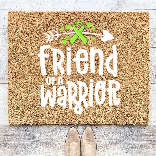Friend Of A Warrior Lime Green Ribbon Lyme Coir Doormats