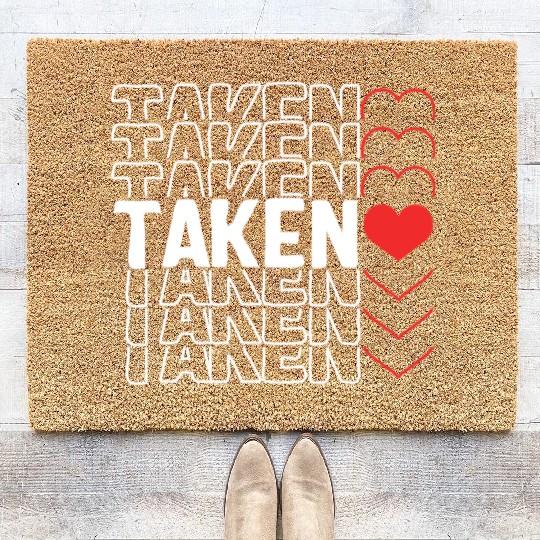 Taken Heart Love Couple Coir Doormats