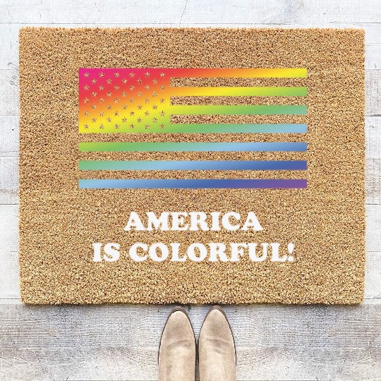 America Is Colorful! (Stars And Stripes) Coir Doormats