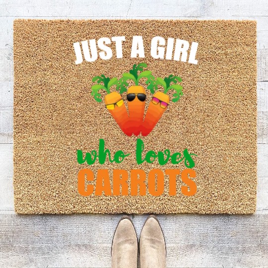 Just A Girl Who Loves Carrots Funny Vegetable Love Coir Doormats