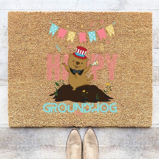 Happy Groundhog Day Coir Doormats