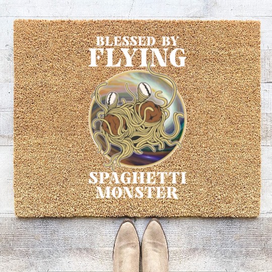 Atheist Atheism Flying Spaghetti Pastafarianism Coir Doormats