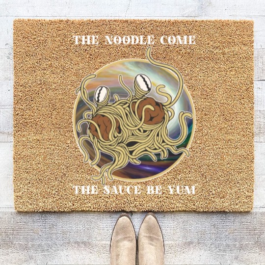 Atheist Atheism Flying Spaghetti Pastafarianism Coir Doormats