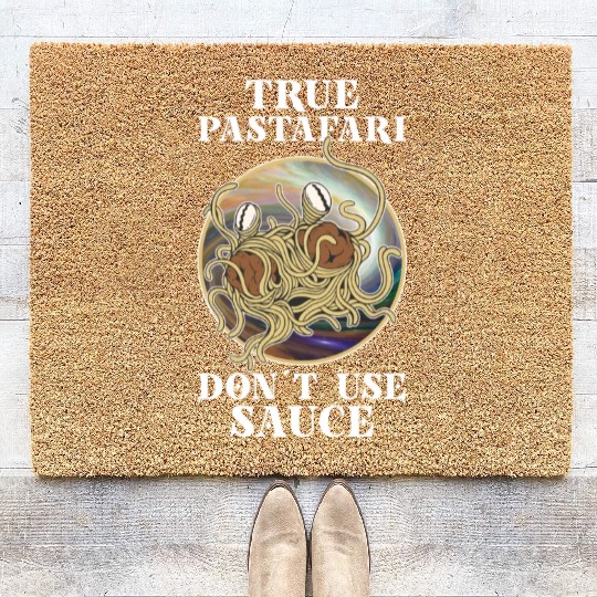 Atheist Atheism Flying Spaghetti Pastafarianism Coir Doormats