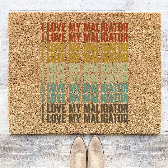 I Love My Maligator Belgian Malinois Dog Lover Coir Doormats