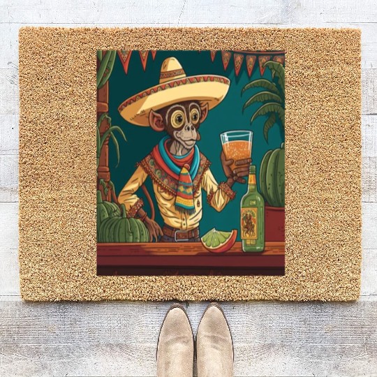 Spider Monkey Animal Lovers Mexican Cowboy Spider Coir Doormats