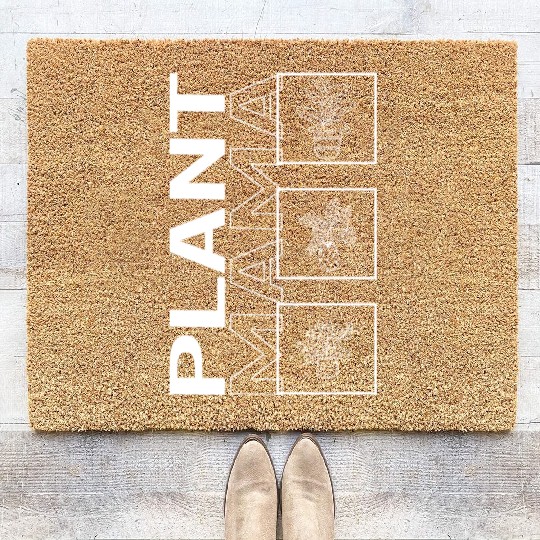 Plant Mama, Garden Plant Gardening Lover Botanist Coir Doormats