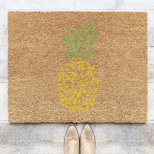 Pineapple Pi Math Holiday Mathematics Funny Pi Coir Doormats