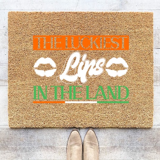 The Luckiest Lips In The Land - St Patricks Day Coir Doormats