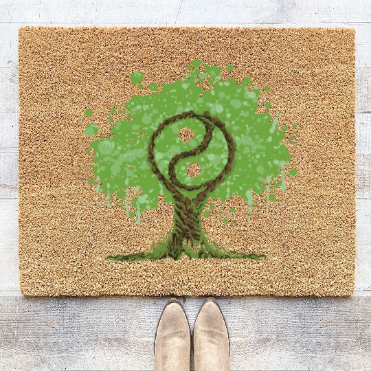 Ying Yang Tree of Life Coir Doormats