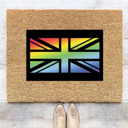 Union Jack / Rainbow Flag (Britain / UK / Poster) Coir Doormats