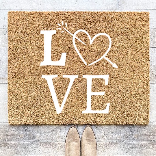 Idée cadeau saint valentin, Love, couple, amour Coir Doormats