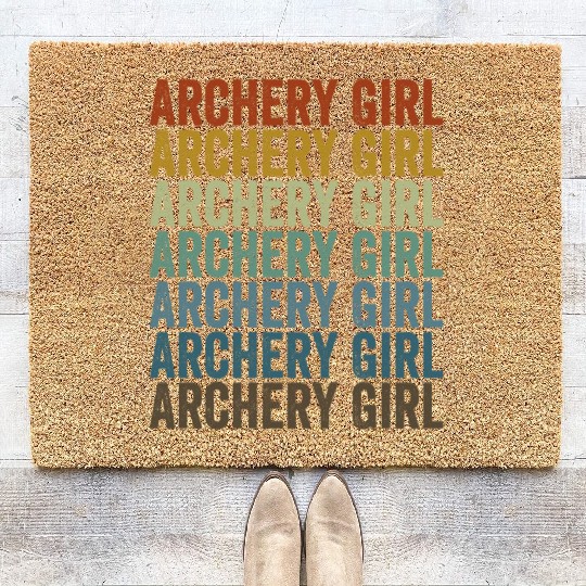 Archery Girl Archer Bow And Arrow Archery Coir Doormats