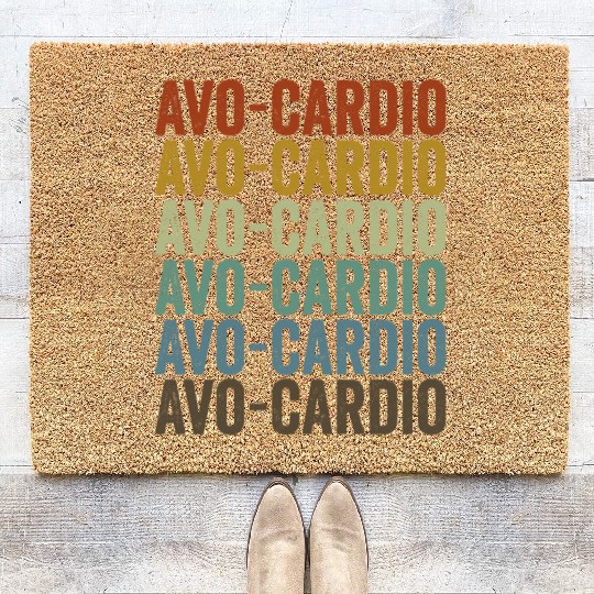 Avo-cardio Vegan Vegetable Lover Plant Based Diet Coir Doormats