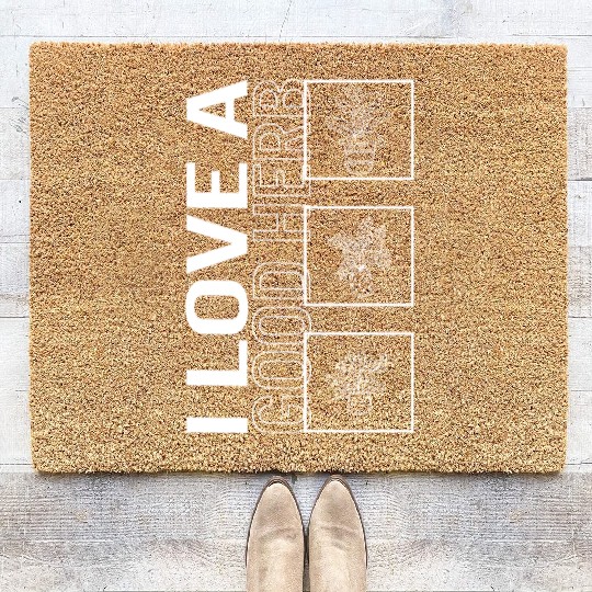 I Love A Good Herb, Garden Plant Gardening Lover Coir Doormats
