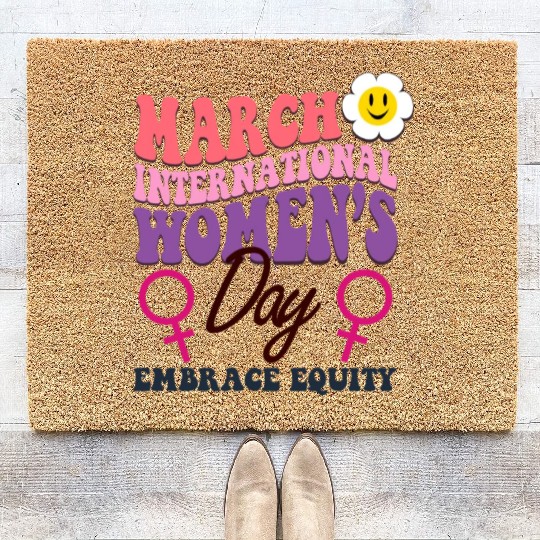 International Women's Day 2023 Theme Embrace Equit Coir Doormats