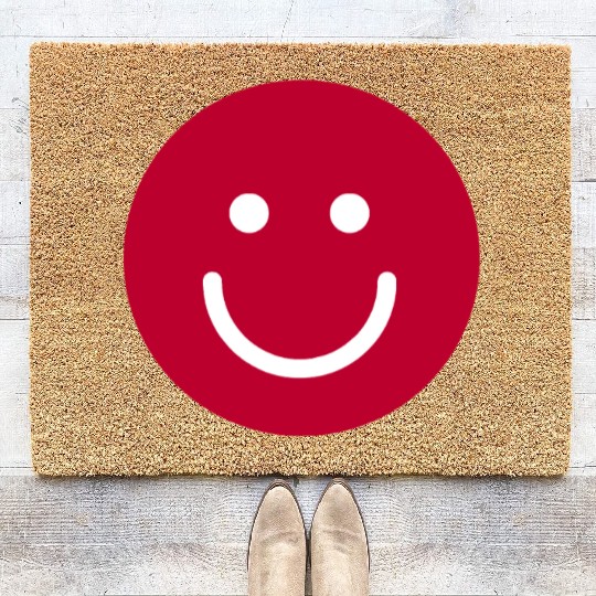 Flag of Japan with Smile face Coir Doormats