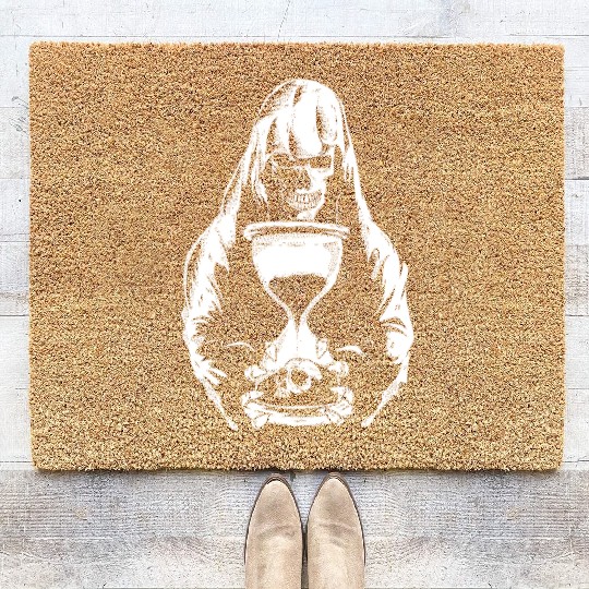 Death Grim Reaper Hourglass Heavy & Death Metal Coir Doormats