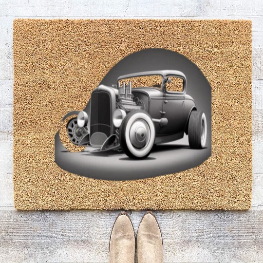 Street Rod Aesthetic Style Vintage Car Hot Rod Coir Doormats