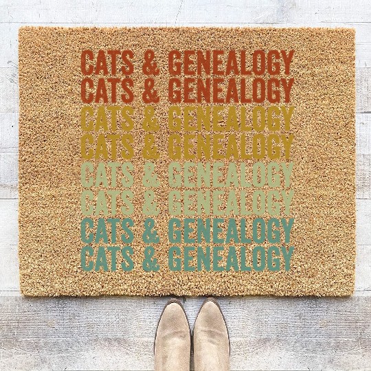 Cats & Genealogy Genealogy Genealogist Cats Lover Coir Doormats