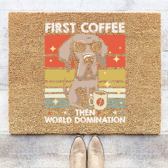 Great Dane Dog Coffee Sunglasses Coir Doormats