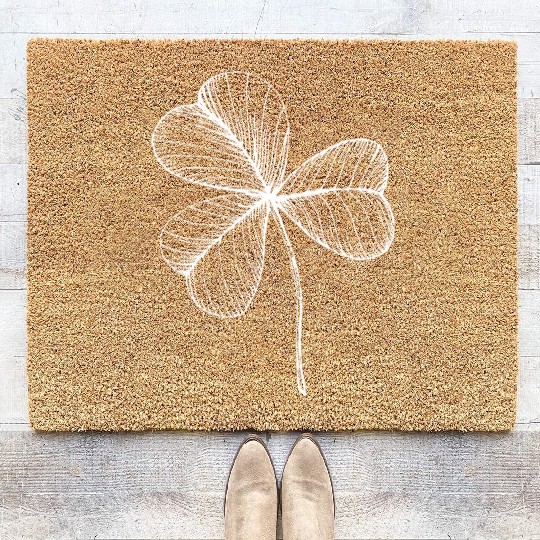 St. Patrick's Day, nice Clover Coir Doormats