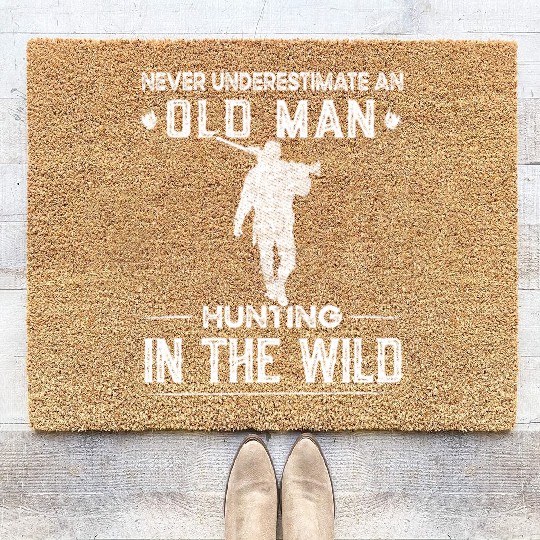 Funny Retired Hunter Saying American Deer Hunting Coir Doormats