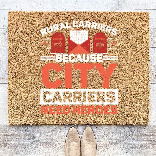 Postal Worker Mailman Delivery Mail Escort Coir Doormats