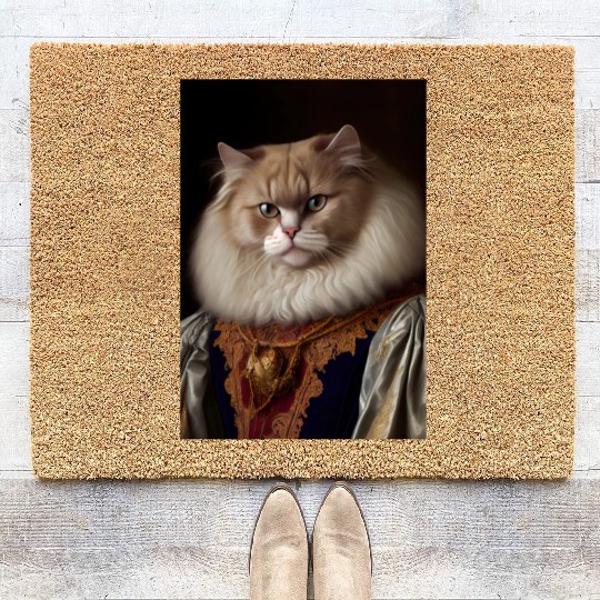 Angora Persian Cat Breed Portrait Royal Renaissanc Coir Doormats