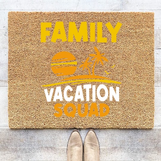 Family Vacation Squad Relatives Travel Holidays Coir Doormats