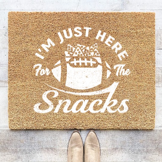I'm Just Here For The Snacks Funny Fantasy Footbal Coir Doormats