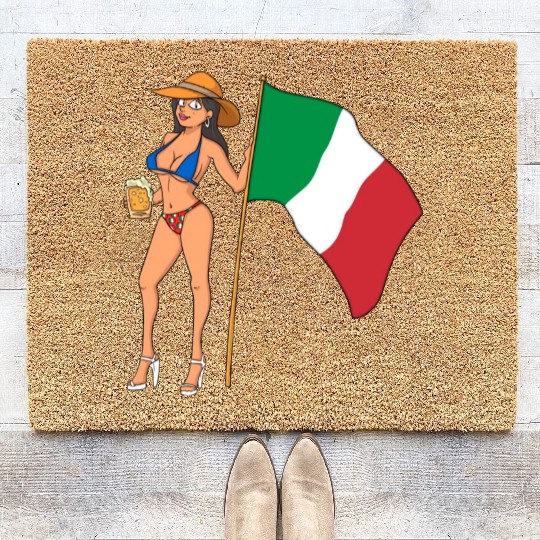 Hot Fan Girl Italy Coir Doormats