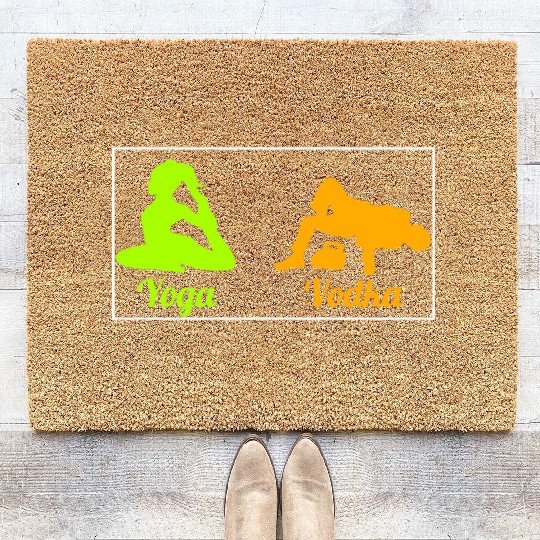 Difference Between Yoga And Vodka St Patricks Day Coir Doormats
