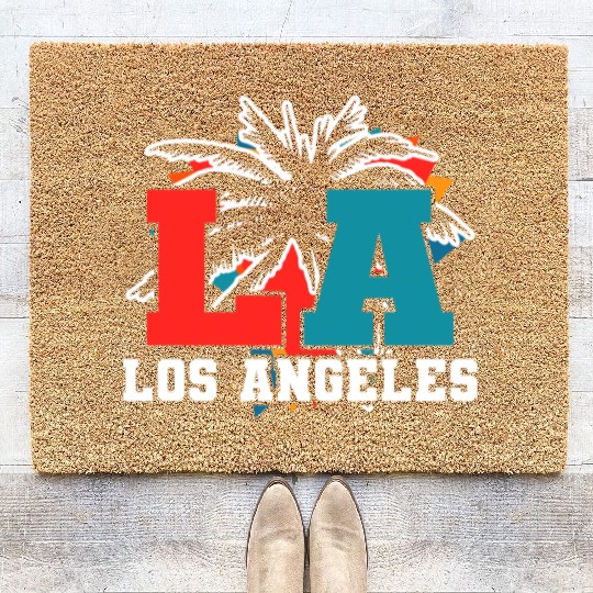 Los Angeles LA California Gift Coir Doormats
