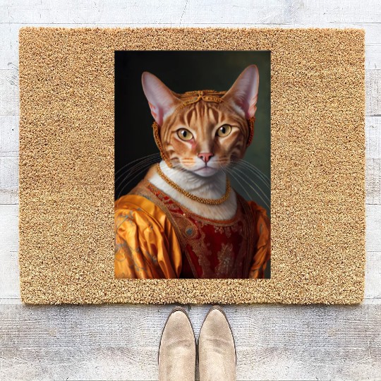 Ocicat King Cat Breed Portrait Royal Renaissance A Coir Doormats