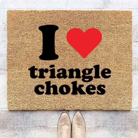 I Love Triangle BJJ Gear Coir Doormats