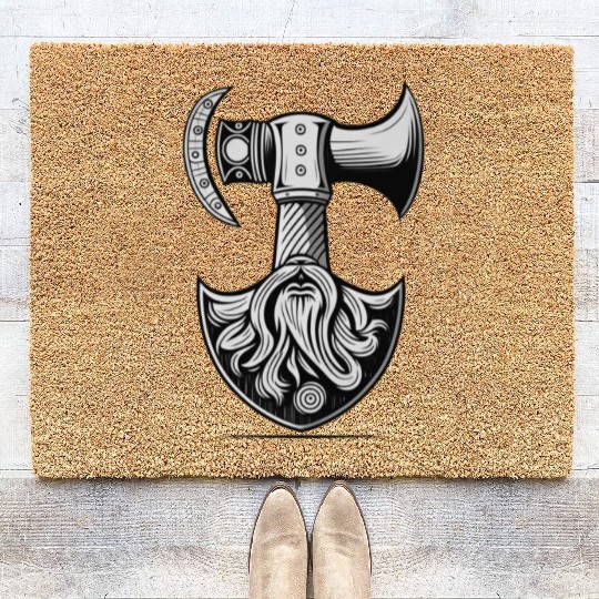 Odin Viking Ax Axe Valhalla Norman Norse Coir Doormats