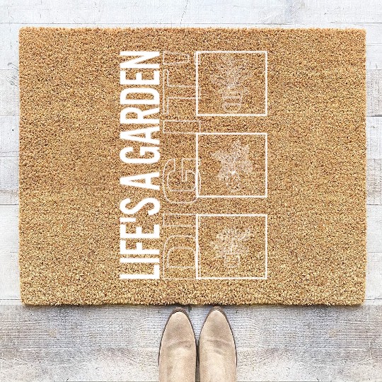 Life's A Garden Dig It, Garden Plant Gardening Coir Doormats