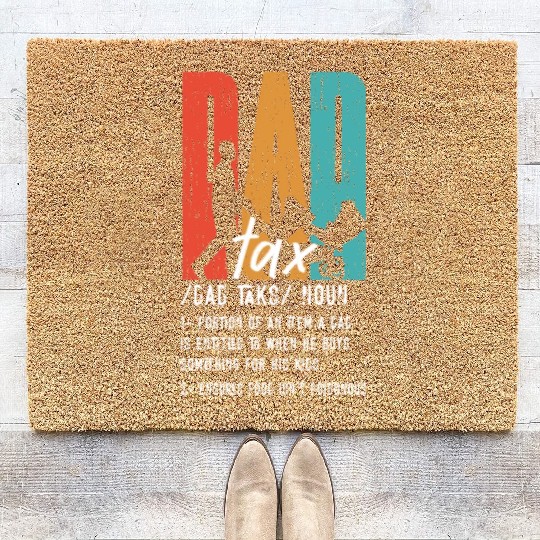 Vintage Dad Tax Definition Men Funny Father's Day Coir Doormats