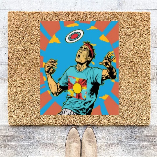 Ultimate Frisbee Retirement Appreciation Pop Art Coir Doormats