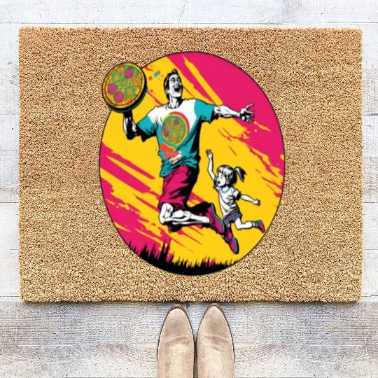 Ultimate Frisbee Retirement Appreciation Pop Art Coir Doormats