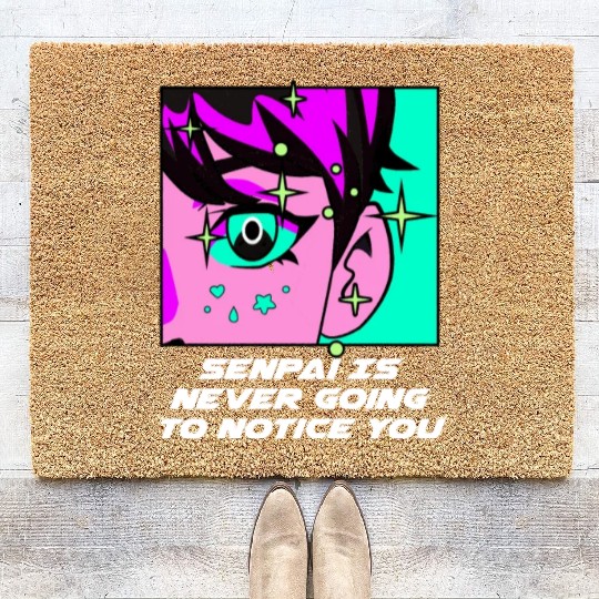 Senpai Is Never Going to Notice You Anime Funny Ma Coir Doormats
