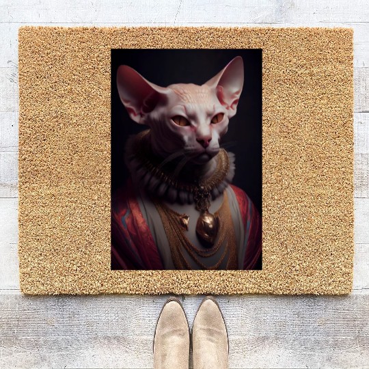 Sphynx King Cat Breed Portrait Royal Renaissance A Coir Doormats