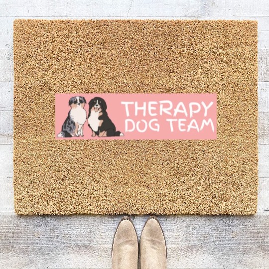 Therapy Dog Team Pet Dog Lover Mental Health Aware Coir Doormats