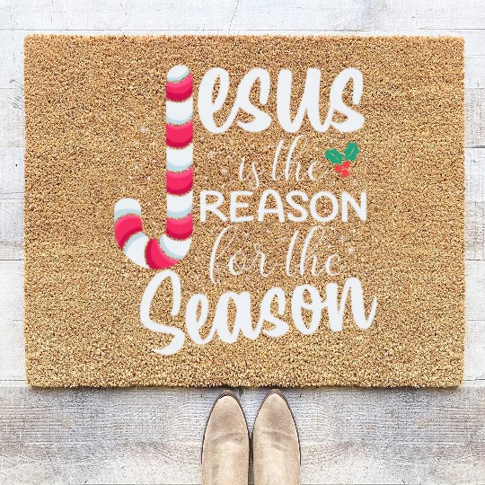 Jesus Is The Reason For The Season Christmas Coir Doormats