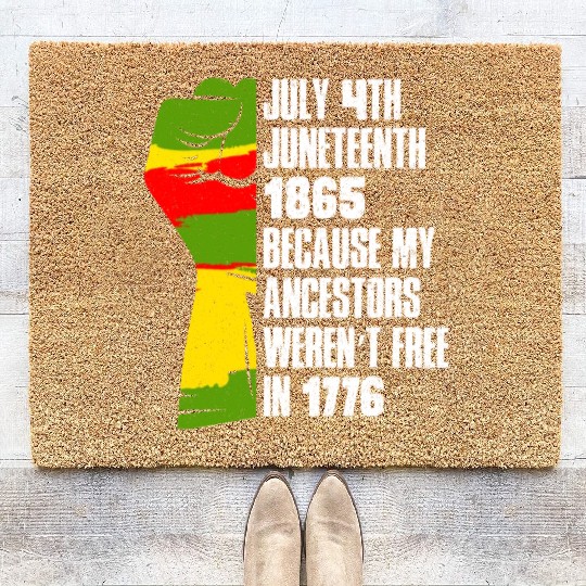 Juneteenth free since 1865 Black History US Africa Coir Doormats