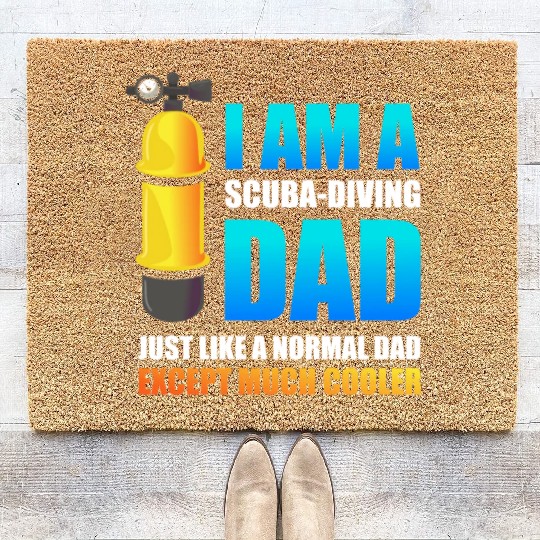 Scuba Diving Dad Snorkeling Deep Sea Diver Coir Doormats