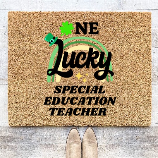 Special education teacher, St Patrick's Day Gift Coir Doormats