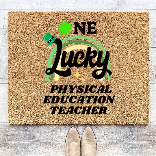 Physical education teacher, St Patrick's Day Gift Coir Doormats
